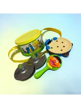 Jim Henson Sesame Street Vintage 1992 Kids Musical Instruments Drum Set Gift